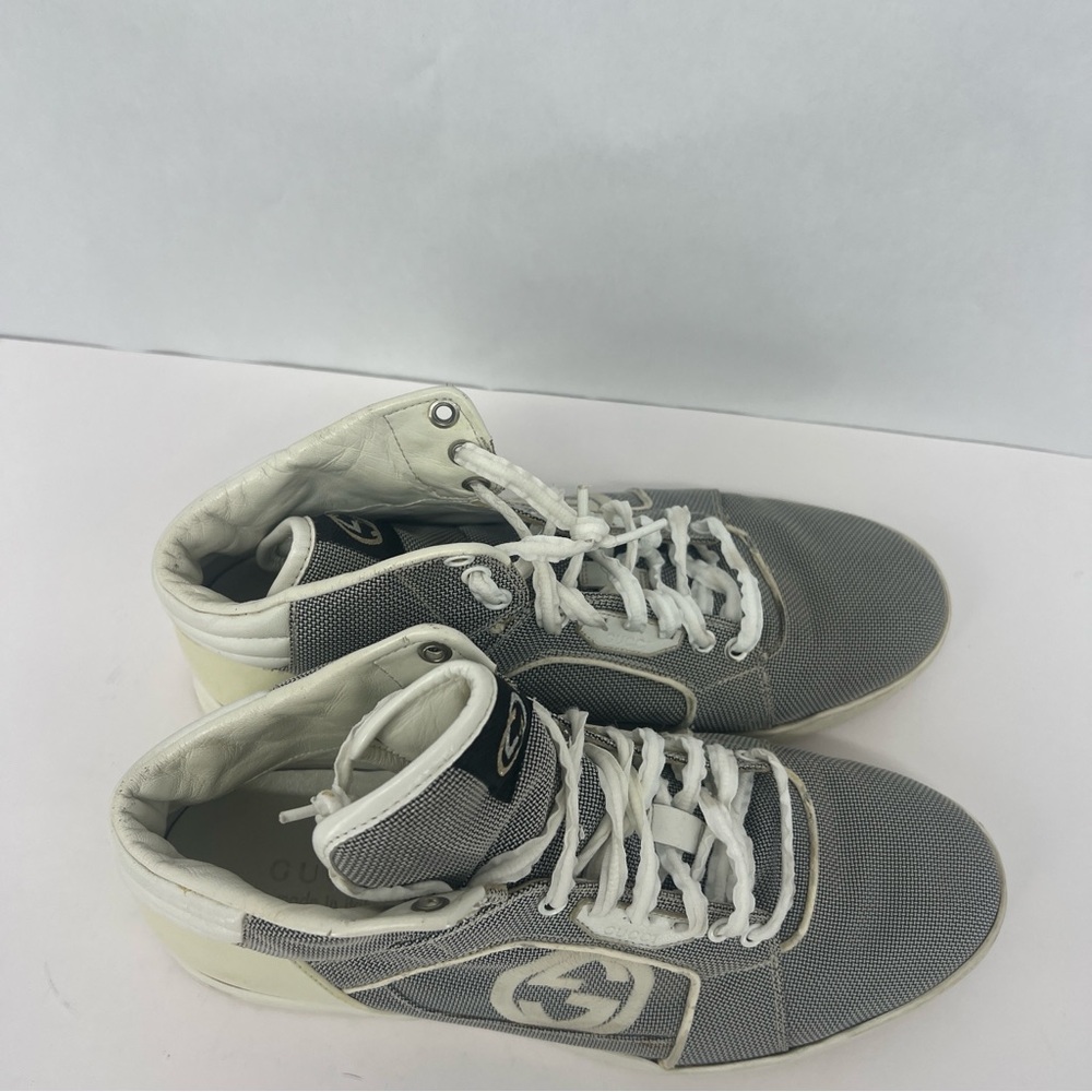 Gucci Gray and Cream High-Top Sneakers - Picture 3 of 17